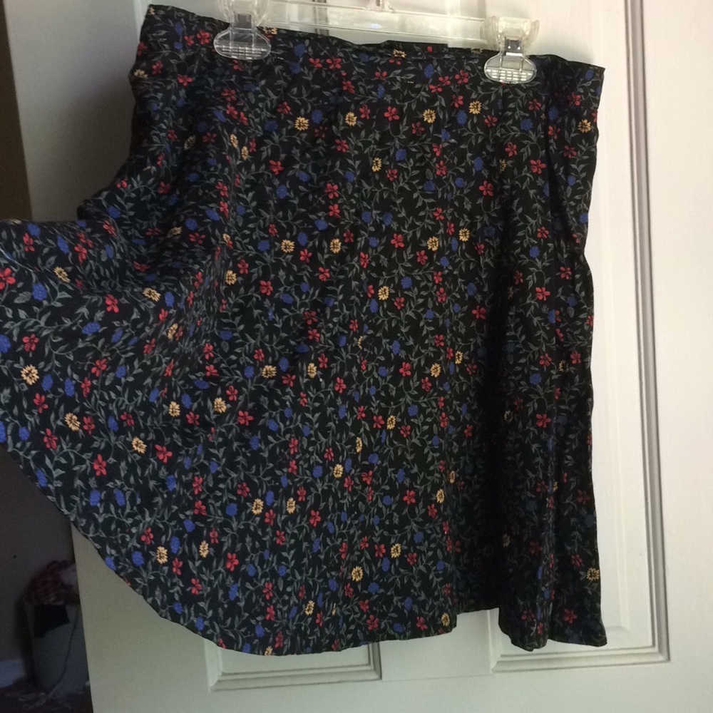Black and floral skater skirt